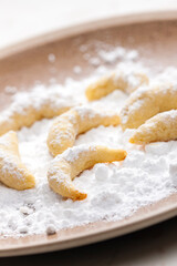 still life of christmas vanilla cookies