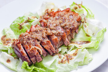 grilled duck breast with mustard sauce