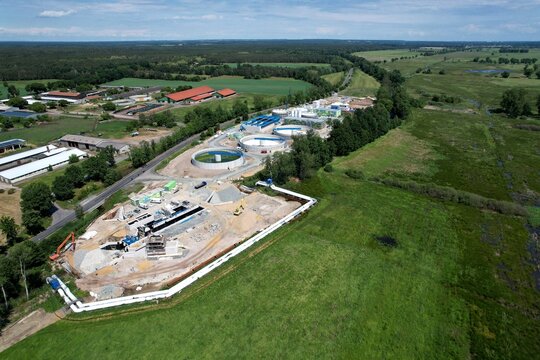 Plessa, Baustelle Wasserreinigungsanlage 2022