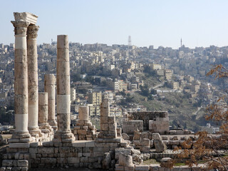 Amman citadel (Temple of Hercules - historical Roman building) in Jordan