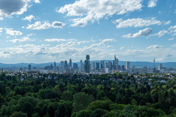Fototapeta premium Frankfurt urban skyline, view from Goethe Tower