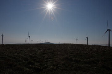 Capracotta - Molise - Wind farm - Wind turbines driven by the wind to obtain energy