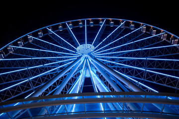 ferris wheel illuminated at night