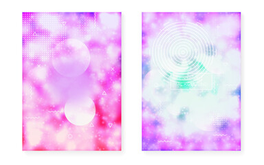 Digital Texture. Gradient Pattern. Summer Flyer. Abstract Presentation. Violet Light Shape. Magic Iridescent Elements. Round Concept. Vibrant Dots. Blue Digital Texture