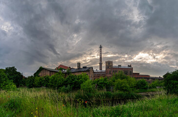 Building of an old abandoned factory on the outskirts of London
