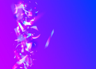 Iridescent Confetti. Purple Blur Background. Glitter Art. Holographic Tinsel. Laser Banner. Neon Glitter. Holiday Foil. Retro Abstract Sunlight. Violet Iridescent Confetti