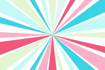 Colorful pastel sunburst pattern background. Vector illustration.