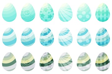 Easter eggs fantasy set. Vector illustration.