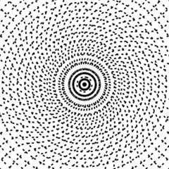 Fototapeta na wymiar Black twisted circle dotted line radar on the white background. Vector illustration.