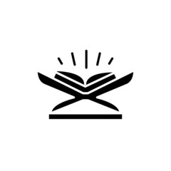 Read koran book line color icon. Isolated vector element.