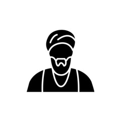 Shiite muslim man line color icon. Isolated vector element.