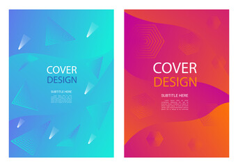 Creative cover poster background in modern minimal style for corporate identity, branding, social media advertising, promo. Modern layout design template with dynamic fluid gradient lines