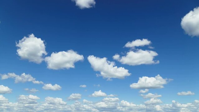 timelapse of beautiful blue sky with clouds on bright sunny day for abstract background
