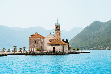 Fototapeta na wymiar A beautiful summer landscape of the Bay of Kotor coastline - Boka Bay