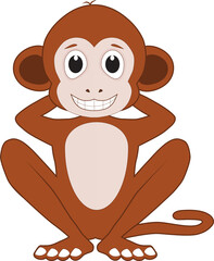 Cartoon of a funny and cool monkey
