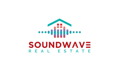 Soundwave vector design real estate logo