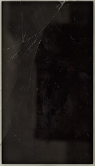 broken smartphone display, destroyed mobile device glass.