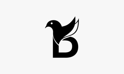 B logo for Bird vector