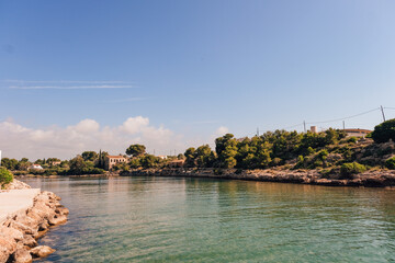 Fototapeta premium Channel of sea water that enters the land inside.
