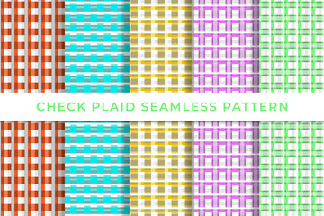 checkered plaid Collection of geometric seamless patterns simple minimal design