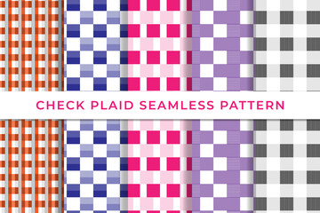 checkered plaid Collection of geometric seamless patterns simple minimal design