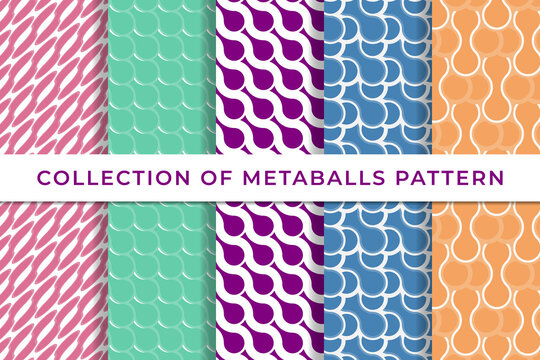 Metaball Collection of geometric seamless patterns simple minimal design © Creativen stock