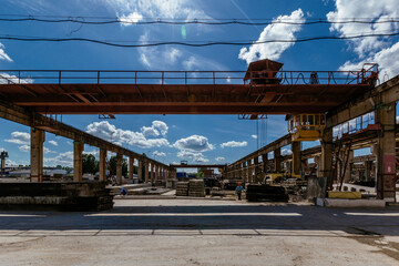 Territory of reinforced concrete factory