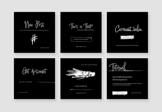 Creative Black and White Social Post Layouts