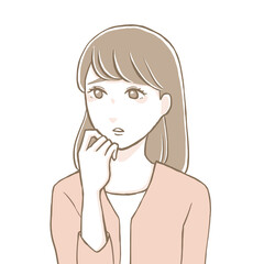 不安そうな表情の女性