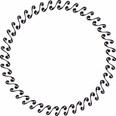 Round frame. Circle Ornamental decorative frame with leaves and floral element
