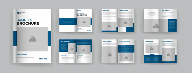12 page business brochure template minimalist design