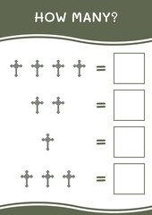 How many of Christian cross, game for children. Vector illustration, printable worksheet