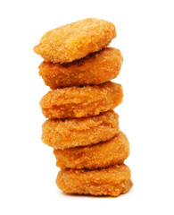 Chicken nuggets isolated on white background 