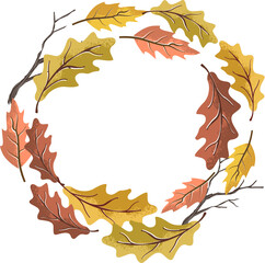 Autumn Fall Wreath Made With Leaves