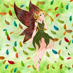 spring fairy, magical and colorful