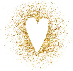 Gold Glitter Heart - 509904406