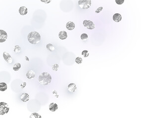 Sparkling metallic silver confetti - 509904486