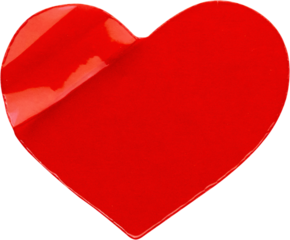 red heart shape sticker isolated