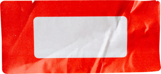 Red paper sticker label isolated