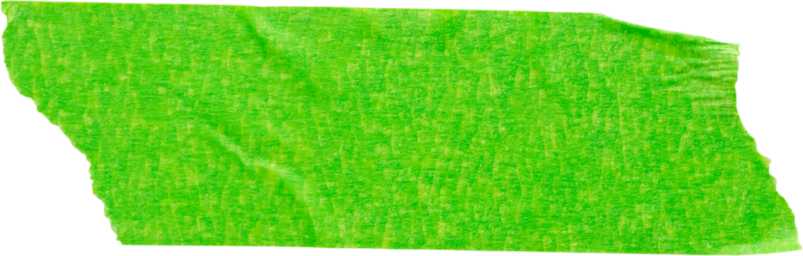 Green adhesive paper tape isolated