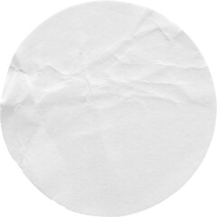 Blank white round paper sticker label isolated
