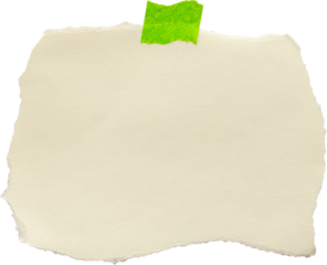 blank note paper with adhesive tape isolated