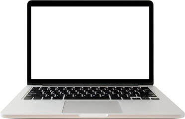 Laptop with blank screen isolated - obrazy, fototapety, plakaty