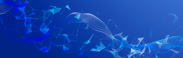 Obraz premium Beautiful illustration with connected dots and lines. Digital network background. Background for presentations. 3D
