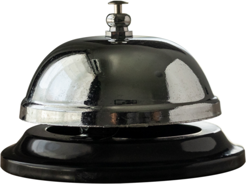 Hotel service bell isolated on white background