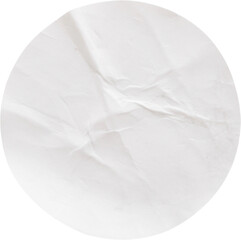Blank white round paper sticker label isolated