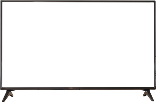White screen LED TV television isolated