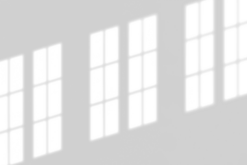 Window shadow drop on white wall background