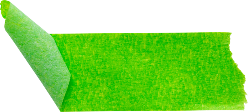Green adhesive paper tape isolated