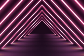 Abstract neon background with colorful beams of lights illustration.